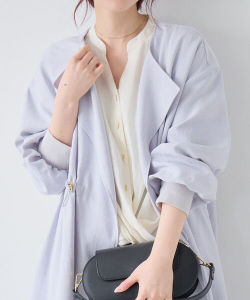 le.coeur blanc(ルクールブラン)の「タンブラーオックスノーカラーコート(ノーカラーコート・レディース・グレイッシュベージュ/サックスブルー/ネイビー・38)」の20枚目の写真