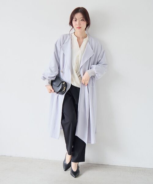 le.coeur blanc(ルクールブラン)の「タンブラーオックスノーカラーコート(ノーカラーコート・レディース・グレイッシュベージュ/サックスブルー/ネイビー・38)」の22枚目の写真