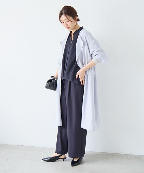 le.coeur blanc（ルクールブラン）の「タンブラーオックスノーカラーコート（ノーカラーコート・レディース・グレイッシュベージュ/サックスブルー/ネイビー・38）」の20枚目の写真