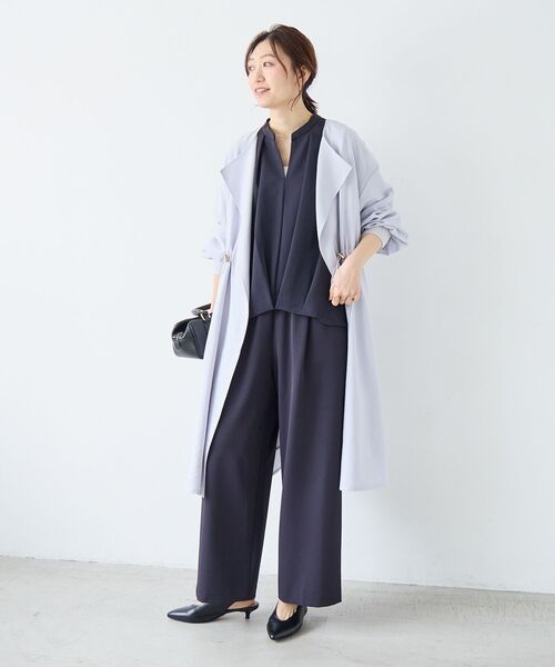 le.coeur blanc（ルクールブラン）の「タンブラーオックスノーカラーコート（ノーカラーコート・レディース・グレイッシュベージュ/サックスブルー/ネイビー・38）」の21枚目の写真