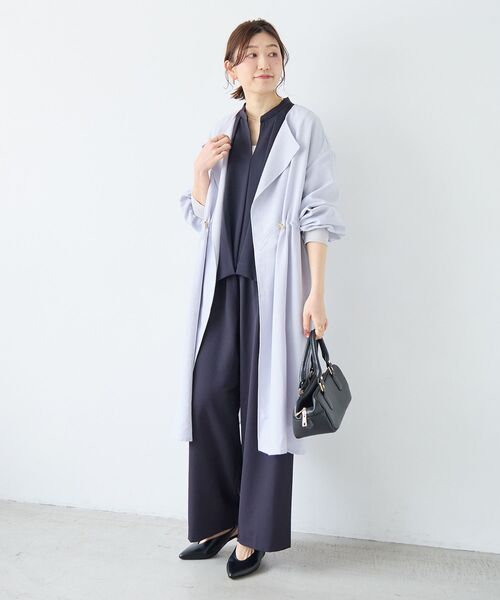 le.coeur blanc（ルクールブラン）の「タンブラーオックスノーカラーコート（ノーカラーコート・レディース・グレイッシュベージュ/サックスブルー/ネイビー・38）」の22枚目の写真