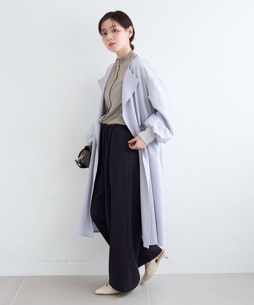 le.coeur blanc（ルクールブラン）の「タンブラーオックスノーカラーコート（ノーカラーコート・レディース・グレイッシュベージュ/サックスブルー/ネイビー・38）」の14枚目の写真