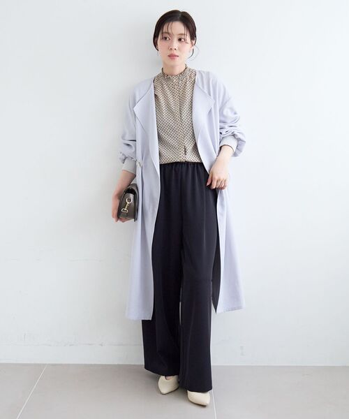 le.coeur blanc（ルクールブラン）の「タンブラーオックスノーカラーコート（ノーカラーコート・レディース・グレイッシュベージュ/サックスブルー/ネイビー・38）」の15枚目の写真