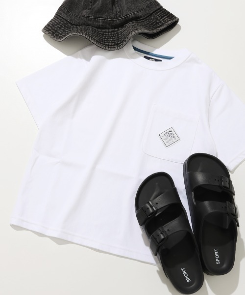 KRIFF MAYER Kid's Collection(クリフメイヤーキッズコレクション)の「【接触冷感】夏季GO! T(ポケット)(Tシャツ/カットソー・キッズ・ブラック/オフホワイト/ブルー/レッド・130/140/150/160/170/120)」の1枚目の写真