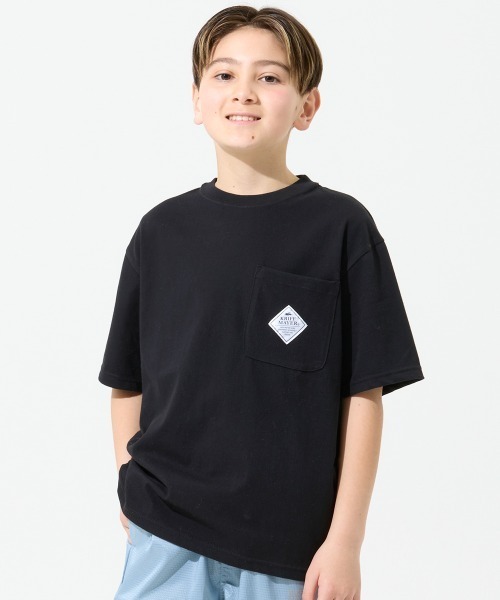 KRIFF MAYER Kid's Collection(クリフメイヤーキッズコレクション)の「【接触冷感】夏季GO! T(ポケット)(Tシャツ/カットソー・キッズ・ブラック/オフホワイト/ブルー/レッド・130/140/150/160/170/120)」の2枚目の写真