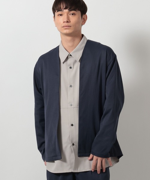 LAKOLE（ラコレ）の「＜セットアップ可＞マシュマロビンテージシャツカーデ / 643764（カーディガン/ボレロ・メンズ・グレイッシュベージュ/ネイビー/チャコール・LARGE/MEDIUM）」の3枚目の写真