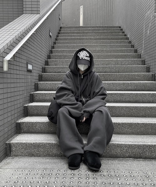 セール】Big Silhouette Logo Zip Parka/ビッグシルエットロゴジップ