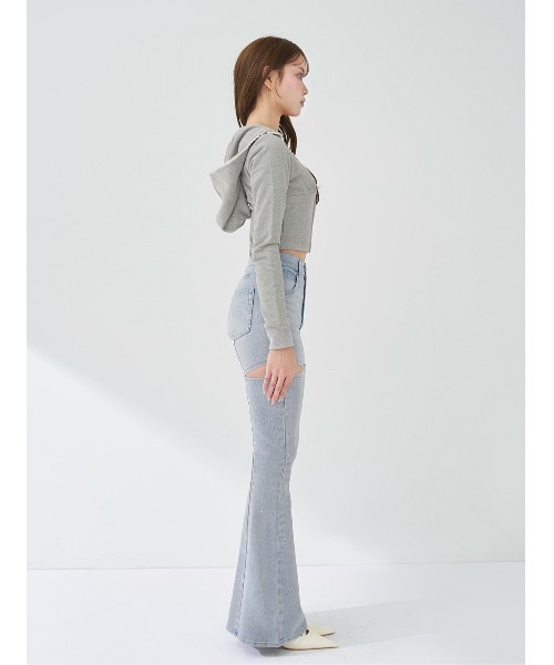 ドロップビジューフレアデニムパンツ（デニムパンツ）｜Darich