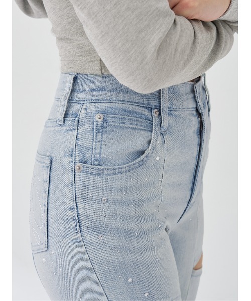 ドロップビジューフレアデニムパンツ（デニムパンツ）｜Darich