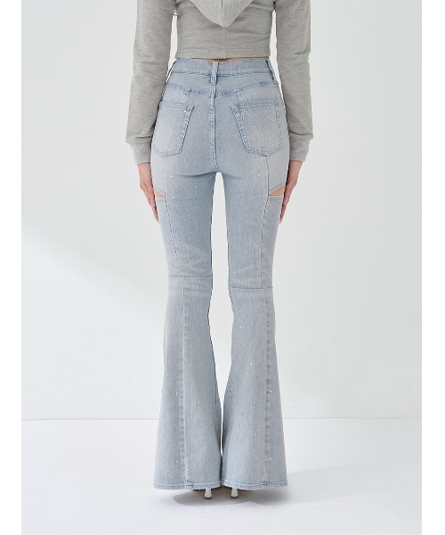 ドロップビジューフレアデニムパンツ（デニムパンツ）｜Darich