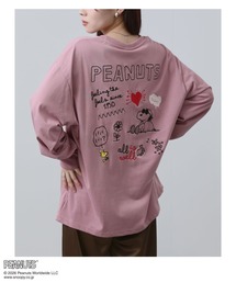 PEANUTS（ピーナッツ）の「【PEANUTS/ピーナッツ】刺繍 クルーネック 長袖Tシャツ（Tシャツ/カットソー）」