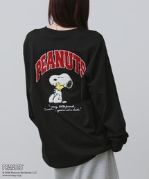 PEANUTS（ピーナッツ）の「【PEANUTS/ピーナッツ】刺繍 クルーネック 長袖Tシャツ（Tシャツ/カットソー）」