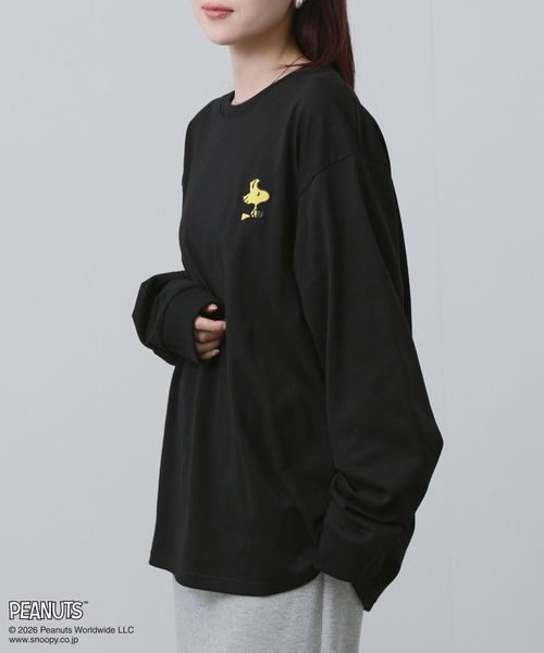PEANUTS(ピーナッツ)の「【PEANUTS/ピーナッツ】刺繍 クルーネック 長袖Tシャツ(Tシャツ/カットソー・メンズ・ブラック/ピンク・S/M/L/XL)」の16枚目の写真