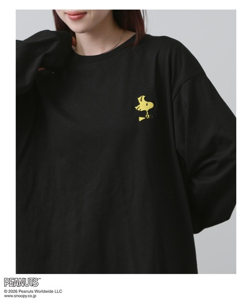 PEANUTS(ピーナッツ)の「【PEANUTS/ピーナッツ】刺繍 クルーネック 長袖Tシャツ(Tシャツ/カットソー・メンズ・ブラック/ピンク・S/M/L/XL)」の18枚目の写真