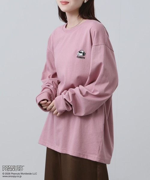 PEANUTS(ピーナッツ)の「【PEANUTS/ピーナッツ】刺繍 クルーネック 長袖Tシャツ(Tシャツ/カットソー・メンズ・ブラック/ピンク・S/M/L/XL)」の22枚目の写真
