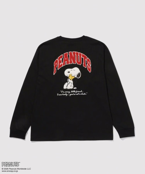 PEANUTS(ピーナッツ)の「【PEANUTS/ピーナッツ】刺繍 クルーネック 長袖Tシャツ(Tシャツ/カットソー・メンズ・ブラック/ピンク・S/M/L/XL)」の7枚目の写真