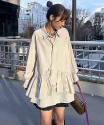 CIAOPANIC | ネクタイ付きティアードチュニックシャツワンピース(シャツ/ブラウス)