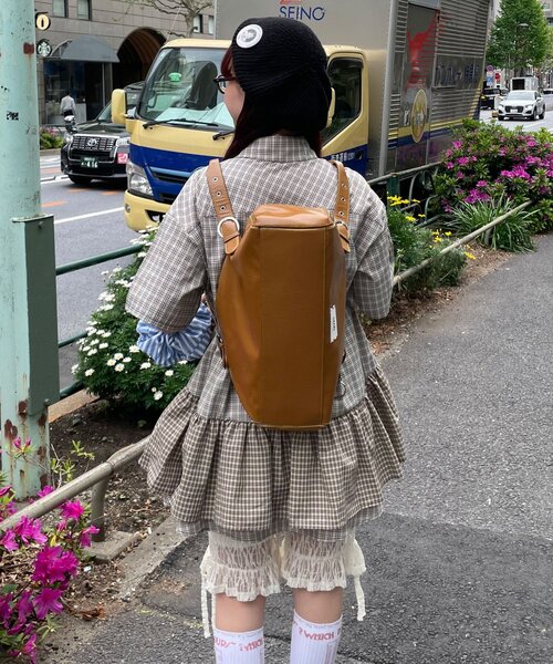CIAOPANIC（チャオパニック）の「【長袖/半袖展開】ネクタイ付きティアードチュニックシャツワンピース（シャツ/ブラウス・レディース・ブルー/サックスブルー/イエロー/グリーン/ホワイト/ピンク/ベージュ/グレー/ベージュ系その他/ブラック・ONE SIZE/0）」の12枚目の写真