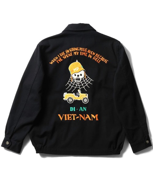 HOUSTON(ヒューストン)の「HOUSTON ベトジャン(SKULL)(ブルゾン・メンズ・ブラック/オリーブドラブ/オフホワイト・X-LARGE/XX-LARGE/MEDIUM/LARGE)」の5枚目の写真