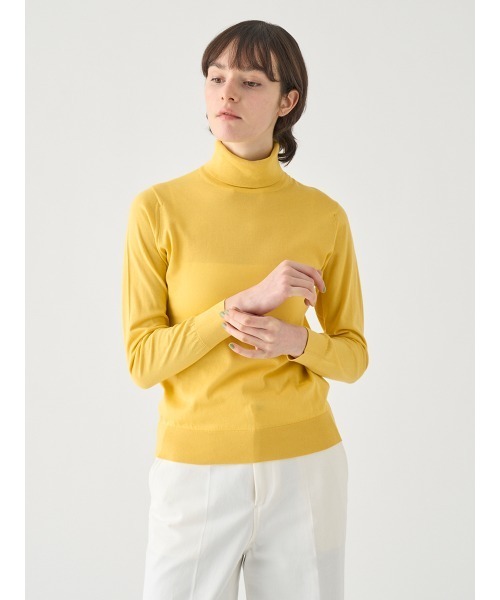 JOHN SMEDLEY(ジョンスメドレー)の「タートルネック長袖コットンニットプルオーバー(ニット/セーター・レディース・イエロー系その他2・S/M)」の4枚目の写真