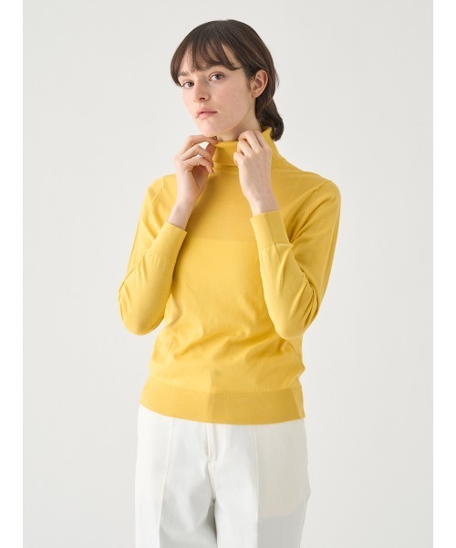 JOHN SMEDLEY(ジョンスメドレー)の「タートルネック長袖コットンニットプルオーバー(ニット/セーター・レディース・イエロー系その他2・S/M)」の7枚目の写真