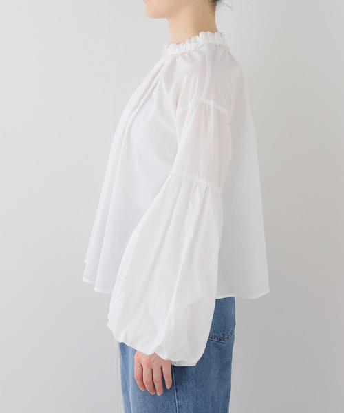 La TOTALITE（ラトータリテ）の「【洗える】袖バルーンブラウス（シャツ/ブラウス・レディース・スカイブルー/ホワイト・FREE）」の20枚目の写真