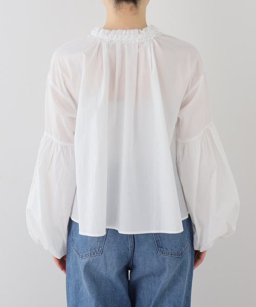 La TOTALITE（ラトータリテ）の「【洗える】袖バルーンブラウス（シャツ/ブラウス・レディース・スカイブルー/ホワイト・FREE）」の21枚目の写真