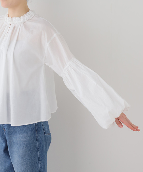 La TOTALITE（ラトータリテ）の「【洗える】袖バルーンブラウス（シャツ/ブラウス・レディース・スカイブルー/ホワイト・FREE）」の22枚目の写真