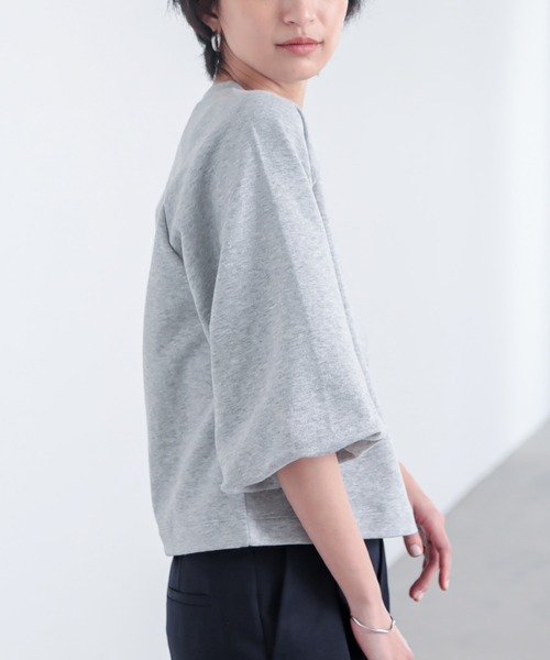 for/c(フォーシー)の「バルーンスリーブトップス【サスティナブル】(Tシャツ/カットソー・レディース・オフホワイト/ライトグレー/ブラック/イエロー・M/L)」の11枚目の写真