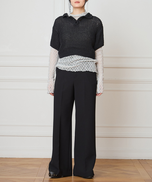 IENA LA BOUCLE（イエナラブークル）の「《追加》《洗濯機洗い可》IENA LA BOUCLE ソフトダブルクロススラックス（スラックス・レディース・グレー/ブラック・40/38/36/34）」の3枚目の写真