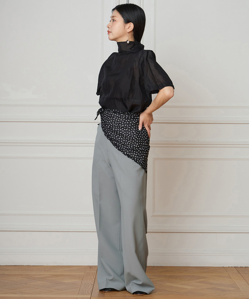 IENA LA BOUCLE（イエナラブークル）の「《追加》《洗濯機洗い可》IENA LA BOUCLE ソフトダブルクロススラックス（スラックス・レディース・グレー/ブラック・40/38/36/34）」の4枚目の写真