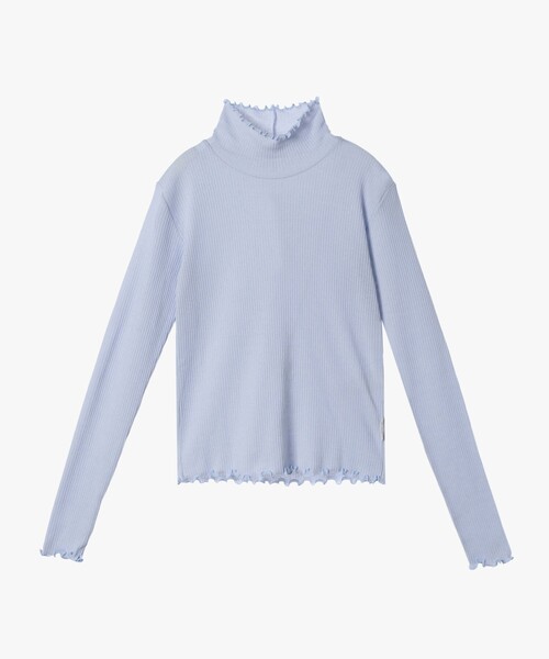 To b. by agnes b.(トゥービーバイアニエスベー)の「シャーリング ジャージー タートル プルオーバー(Tシャツ/カットソー・レディース・ブルー系その他・FREE)」の2枚目の写真