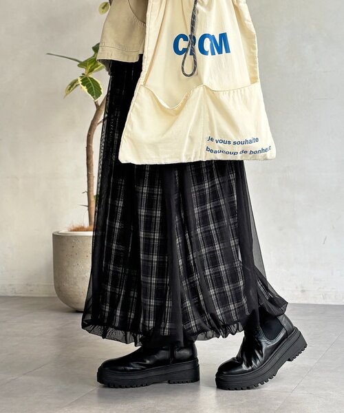 CPCM(シーピーシーエム)の「チュールチェックバルーンスカート(スカート・レディース・ブラウン/グレー/アイボリー/ブラック・FREE)」の13枚目の写真
