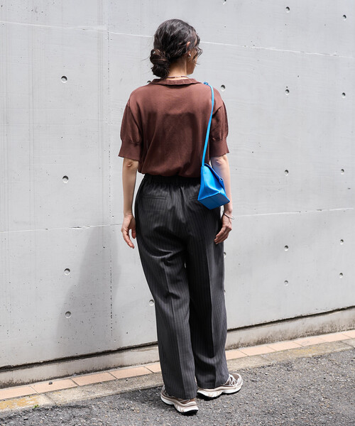 FREAK'S STORE(フリークスストア)の「接触冷感/UVカット LINEN TOUCH タック イージーパンツ/リネンタッチ(スラックス・レディース・グレー/ブラック/ベージュ/ネイビー・MEDIUM/SMALL)」の8枚目の写真