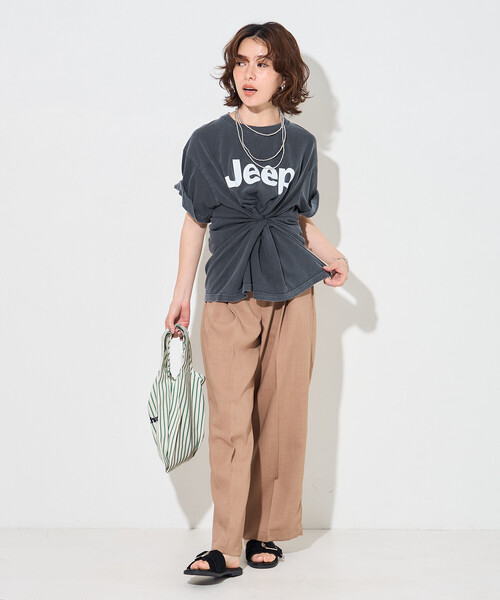 FREAK'S STORE(フリークスストア)の「接触冷感/UVカット LINEN TOUCH タック イージーパンツ/リネンタッチ(スラックス・レディース・グレー/ブラック/ベージュ/ネイビー・MEDIUM/SMALL)」の21枚目の写真