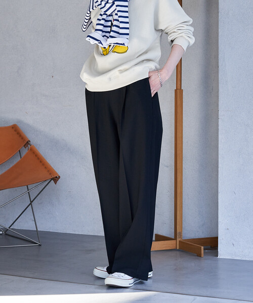 FREAK'S STORE(フリークスストア)の「接触冷感/UVカット LINEN TOUCH タック イージーパンツ/リネンタッチ(スラックス・レディース・グレー/ブラック/ベージュ/ネイビー・MEDIUM/SMALL)」の21枚目の写真