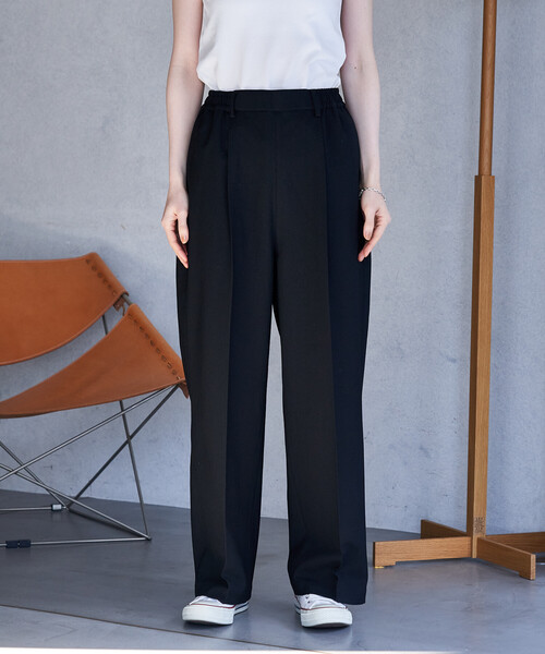 FREAK'S STORE(フリークスストア)の「接触冷感/UVカット LINEN TOUCH タック イージーパンツ/リネンタッチ(スラックス・レディース・グレー/ブラック/ベージュ/ネイビー・MEDIUM/SMALL)」の18枚目の写真