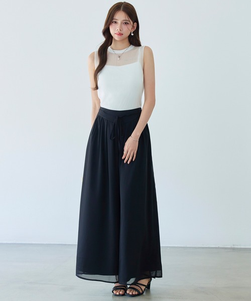 SAISON DE PAPILLON（セゾンドパピヨン）の「【2026SS新作】レーディス ワイドパンツ リボン付き シワ加工 体型カバー 通勤 きれいめ オフィスカジュアル（その他パンツ・レディース・ホワイト・M/S/L）」の21枚目の写真