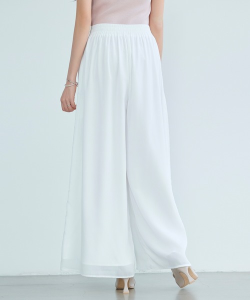 SAISON DE PAPILLON（セゾンドパピヨン）の「【2026SS新作】レーディス ワイドパンツ リボン付き シワ加工 体型カバー 通勤 きれいめ オフィスカジュアル（その他パンツ・レディース・ホワイト・M/S/L）」の12枚目の写真