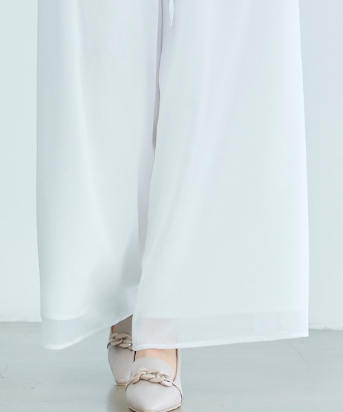 SAISON DE PAPILLON（セゾンドパピヨン）の「【2026SS新作】レーディス ワイドパンツ リボン付き シワ加工 体型カバー 通勤 きれいめ オフィスカジュアル（その他パンツ・レディース・ホワイト・M/S/L）」の14枚目の写真
