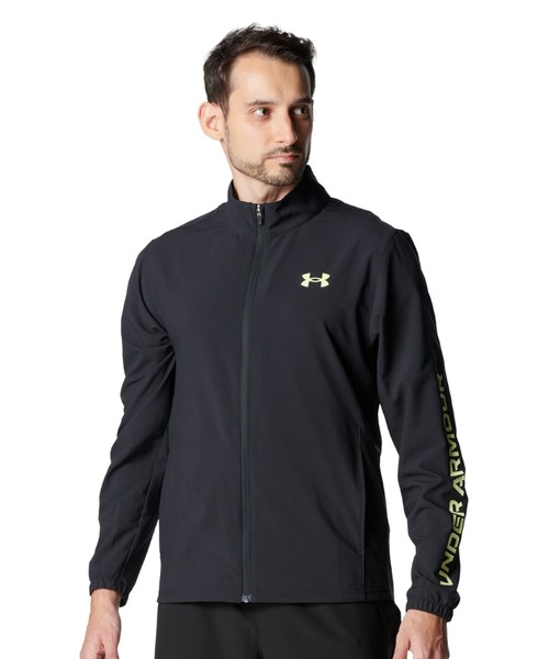 UNDER ARMOUR(アンダーアーマー)の「アンダーアーマー UAフレッシュウーブン フルジップ ジャケット(ジャージ・メンズ・ブラック×イエロー・3L/LL/L/M/S)」の1枚目の写真