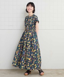 l'atelier du savon（アトリエドサボン）の「夏のフルーツプリント　フレンチギャザーワンピース（ワンピース）」