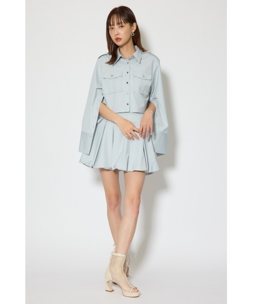 rienda(リエンダ)の「ワークディティールクロップドシャツ 春服(シャツ/ブラウス・レディース・ライトブルー/マルチ/イエロー・FREE)」の5枚目の写真