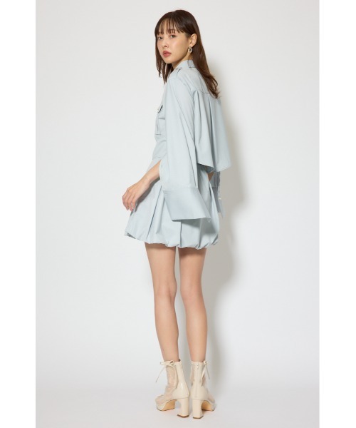 rienda(リエンダ)の「ワークディティールクロップドシャツ 春服(シャツ/ブラウス・レディース・ライトブルー/マルチ/イエロー・FREE)」の6枚目の写真