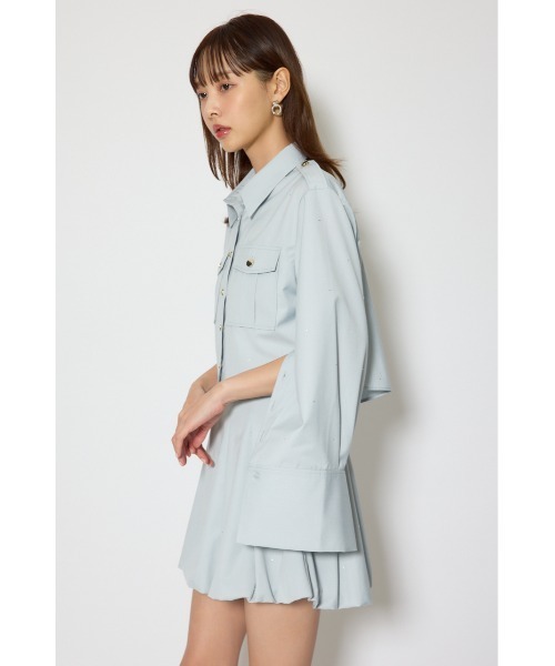 rienda(リエンダ)の「ワークディティールクロップドシャツ 春服(シャツ/ブラウス・レディース・ライトブルー/マルチ/イエロー・FREE)」の8枚目の写真