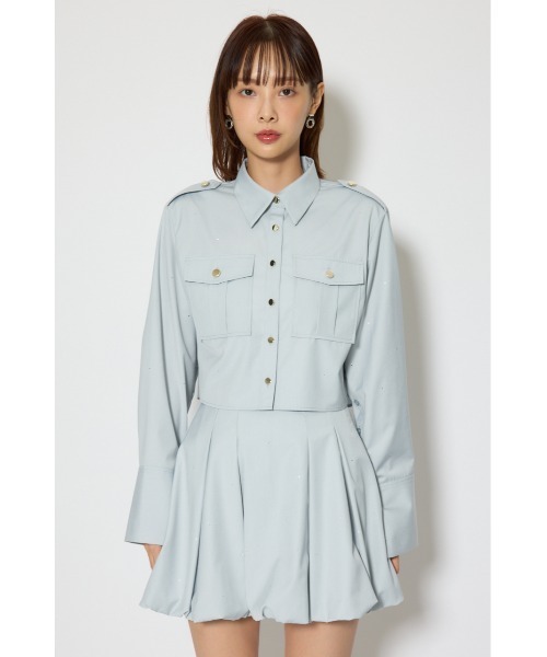 rienda(リエンダ)の「ワークディティールクロップドシャツ 春服(シャツ/ブラウス・レディース・ライトブルー/マルチ/イエロー・FREE)」の10枚目の写真