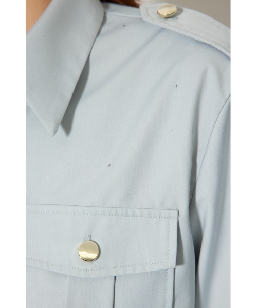 rienda(リエンダ)の「ワークディティールクロップドシャツ 春服(シャツ/ブラウス・レディース・ライトブルー/マルチ/イエロー・FREE)」の11枚目の写真