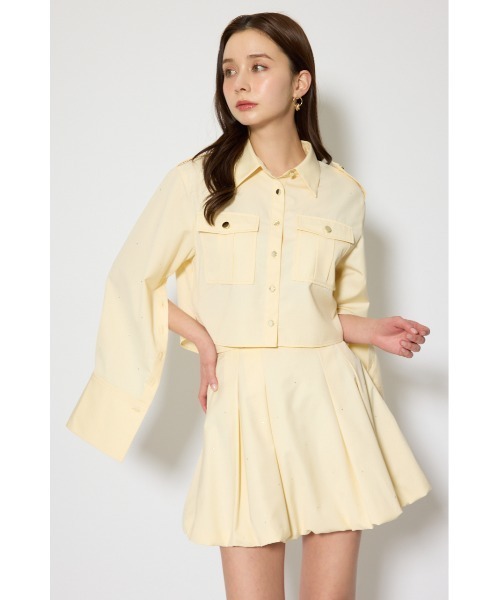 rienda(リエンダ)の「ワークディティールクロップドシャツ 春服(シャツ/ブラウス・レディース・ライトブルー/マルチ/イエロー・FREE)」の12枚目の写真