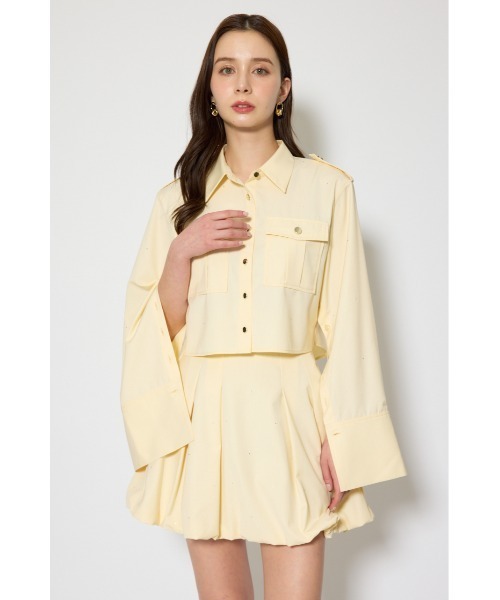rienda(リエンダ)の「ワークディティールクロップドシャツ 春服(シャツ/ブラウス・レディース・ライトブルー/マルチ/イエロー・FREE)」の15枚目の写真