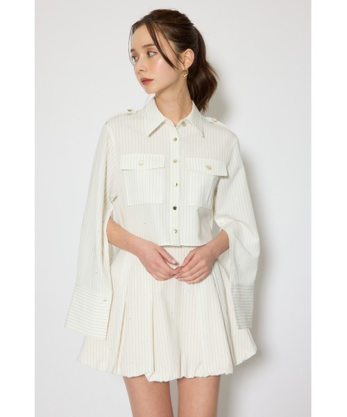ワークディティールクロップドシャツ 春服（シャツ/ブラウス）｜rienda